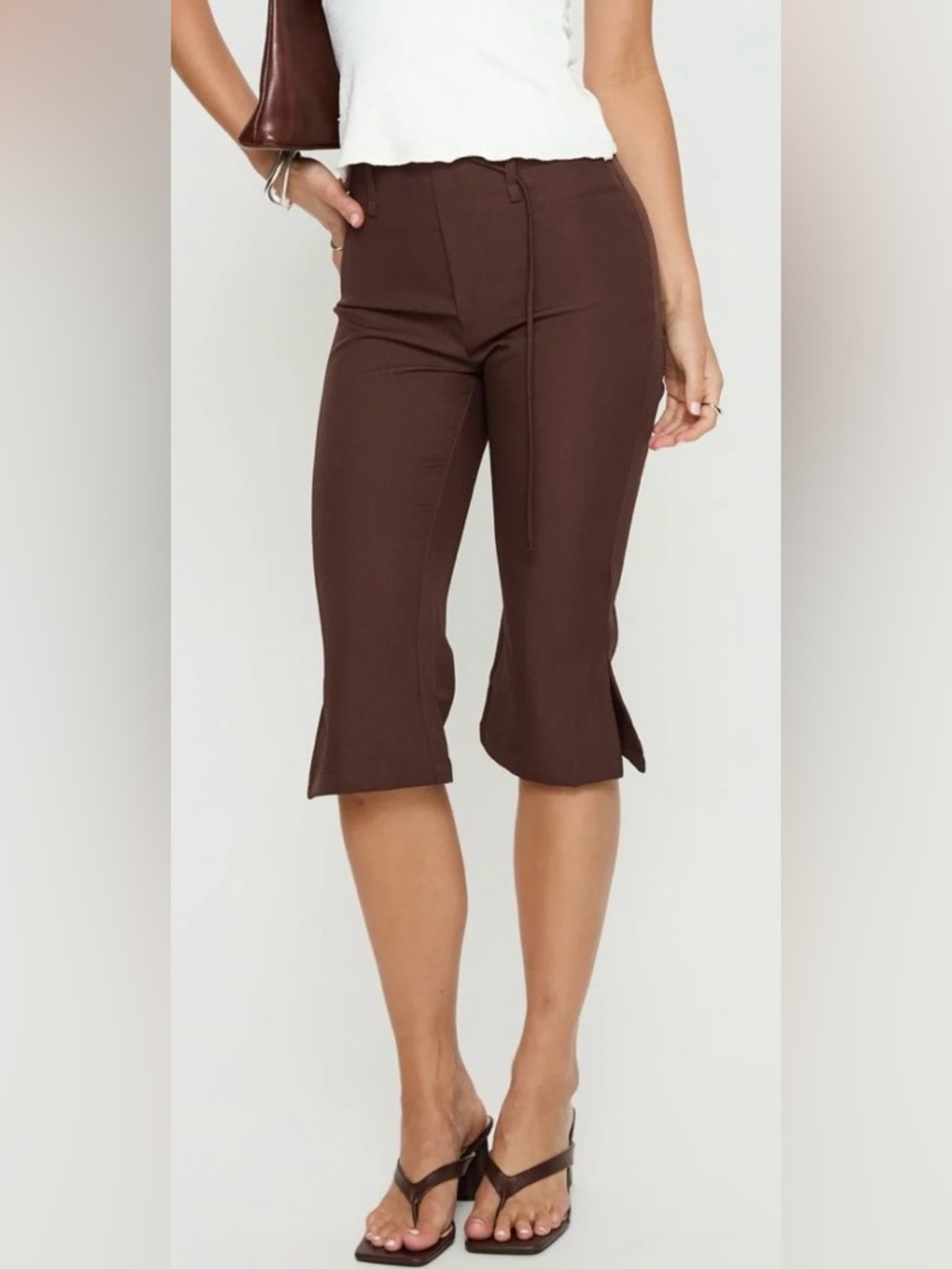 Vintage Brown Cropped Pants Capris Taupe 4 The Limited Drew